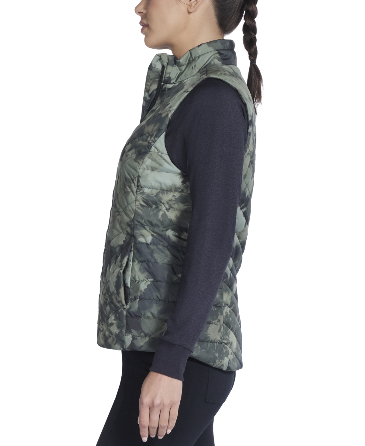 Skechers Women's On-the-go Zip-front Luxe Vest In Green