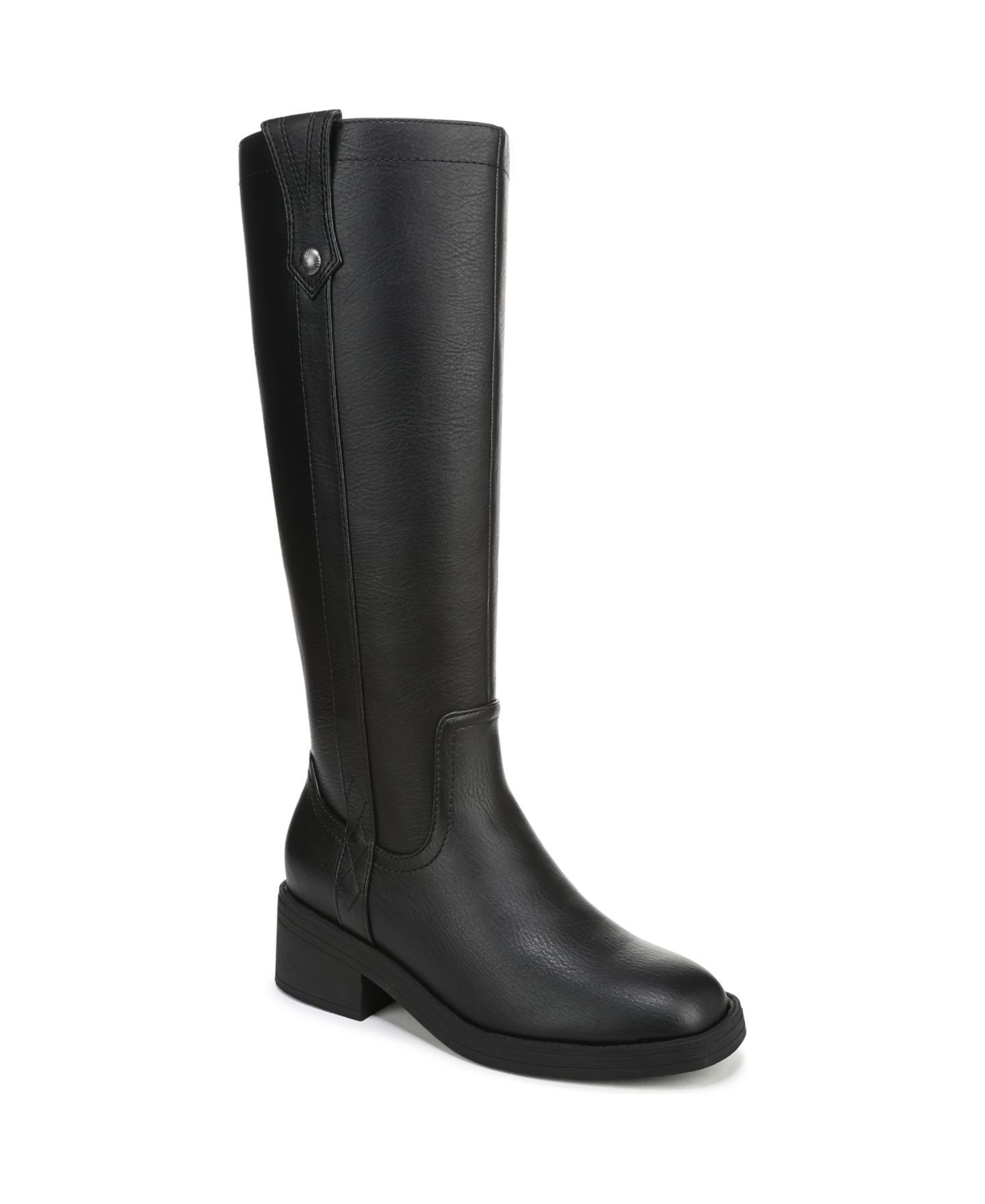 Женские ботинки Blowfish Malibu Nomads Block Heel Western Tall, цвет: Чёрная искусственная кожа — фото 1
