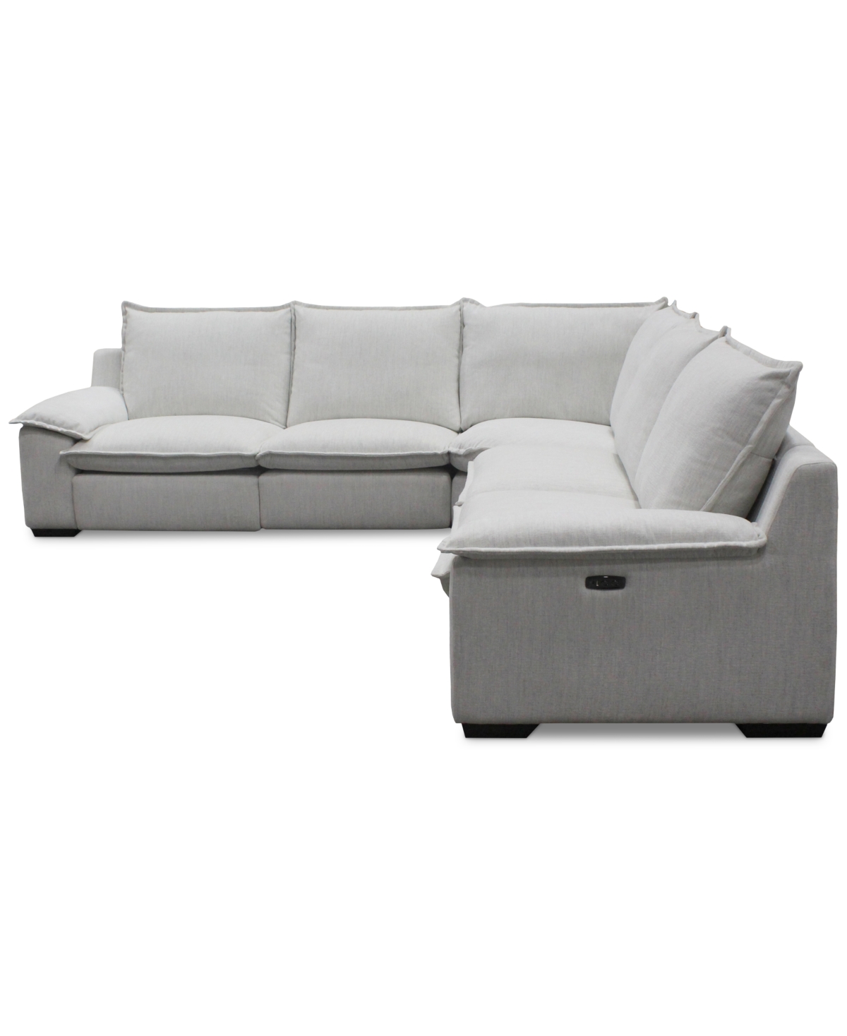 Macy's Borsi 5-pc. Sectional With 2 Power Recliners In Brown