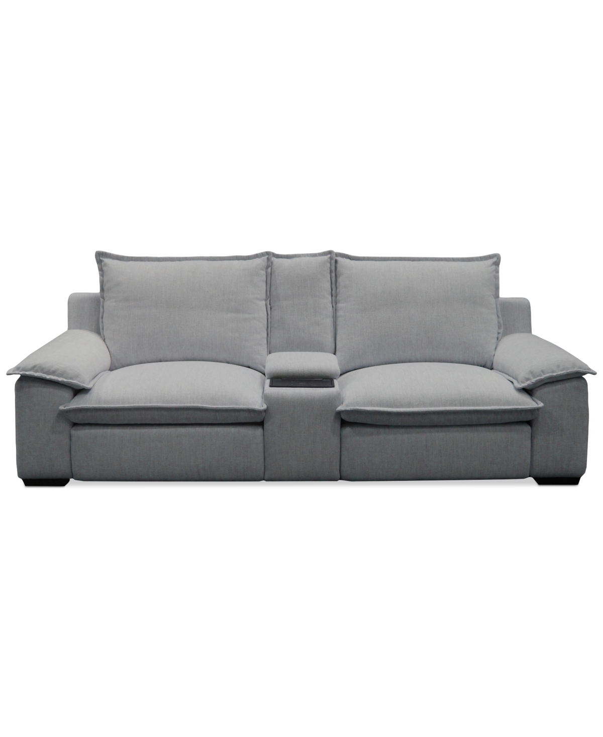 Macy's Borsi 3-pc. Sofa Sectional With 2 Power Recliners & 1 Console In Gray