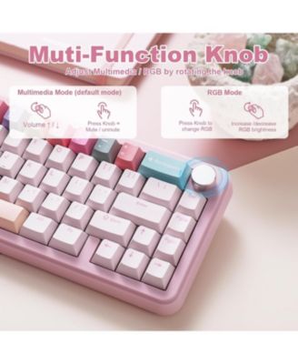 B68 Wireless Mechanical Keyboard,Tri-Mode BT5.0/2.4GHz/USB-C Hot Swappable Creamy Typing Gasket Mounted for Win/Mac (Milk V2 Switch)