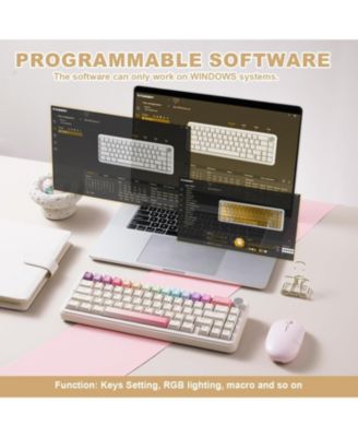 B68 Wireless Mechanical Keyboard,Tri-Mode BT5.0/2.4GHz/USB-C Hot Swappable Creamy Typing Gasket Mounted for Win/Mac (Milk V2 Switch)