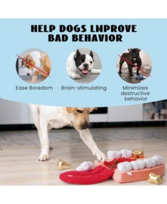 Interactive Teeth Dog Toys – Enrichment Puzzle Funny Dog Toys for Small to Large Dogs, Non-Slip Hide and Seek Dog Toys to Keep Dogs Busy