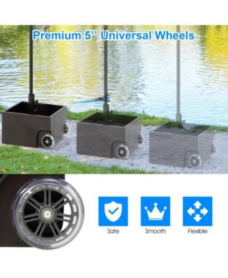 150 Pounds Patio Umbrella Base Stand Wheels Planter Outdoor