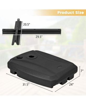 Fillable Universal Offset Umbrella Base with Cross Base and Wheels