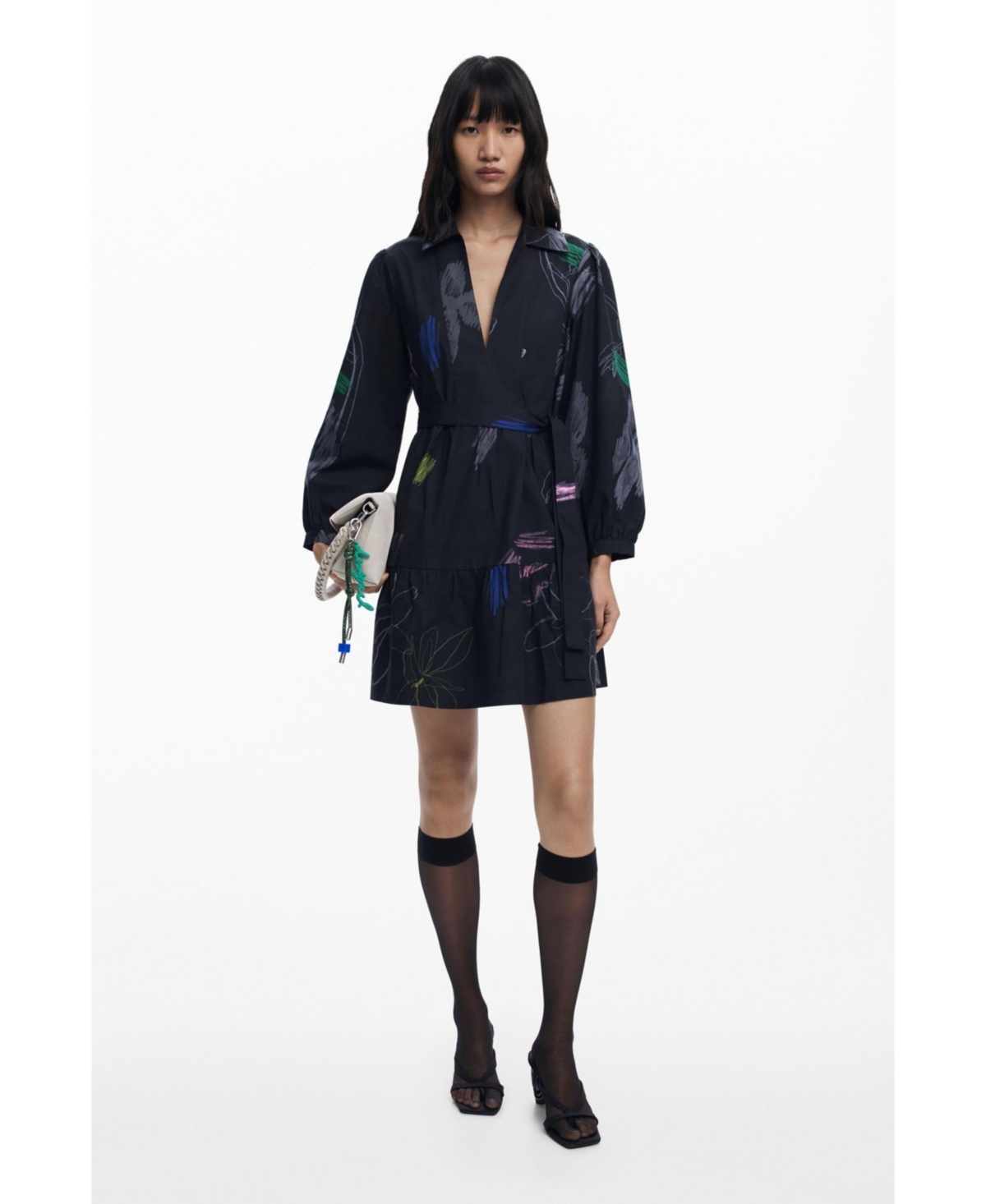 Women's Short shirt dress - Black