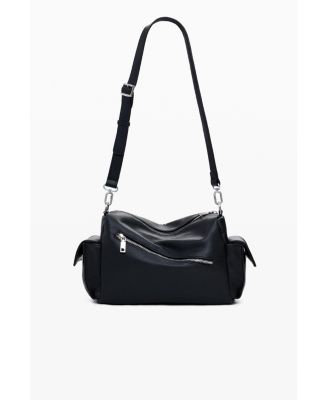 Women's Medium faux leather bowling bag with letters