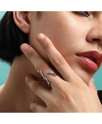 Women's Silver  Minimal Metallic Open Ring