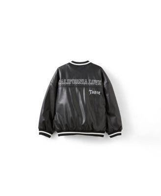 Boys License Faux Leather Bomber Jacket