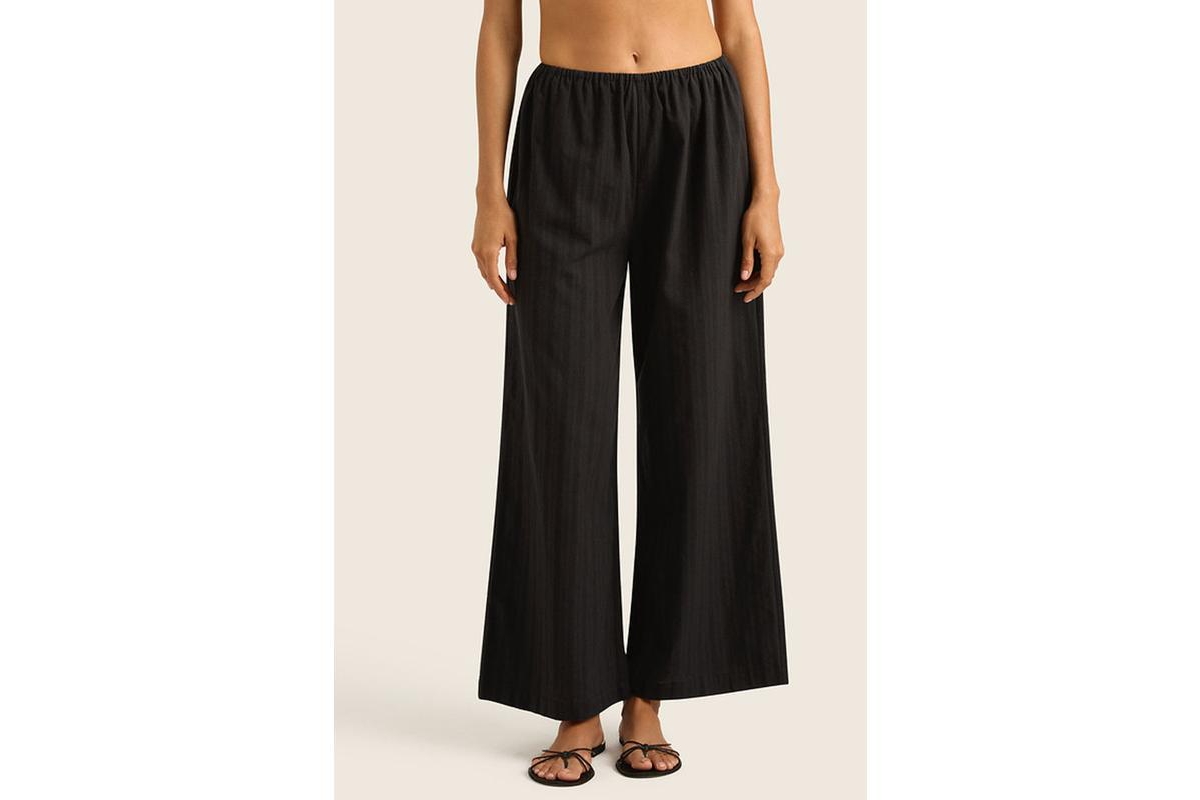 Women's Nia Cotton Linen Wide Leg Pant - Ink