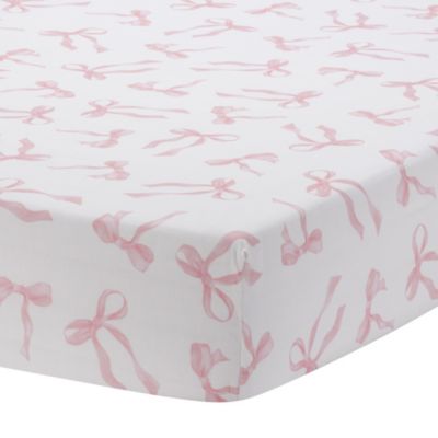 Coquette Bows Aesthetic Pink Cotton Baby Fitted Crib/Toddler Sheet