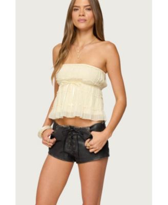 Women's Seren Ruffle Chiffon Strapless Top