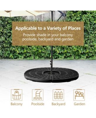 4 Pieces Round Cantilever Umbrella Base with Carry Handles for Garden