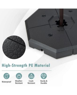 4 Pieces Patio Cantilever Offset Umbrella Weights Base Plate Set