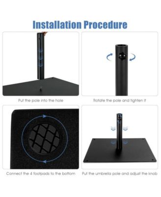 42 LBS Weighted 25 Inch Square Patio Umbrella Base