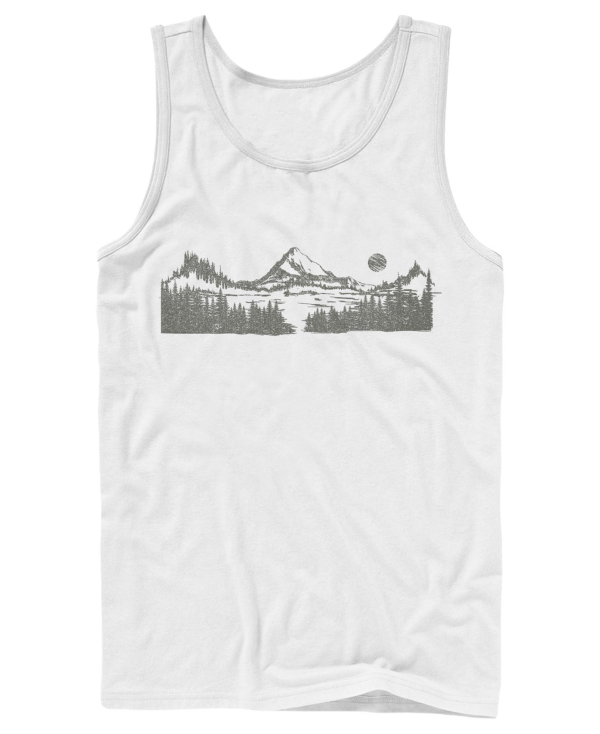 Men's Mount Scene Panel Tank Top - White