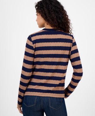 Women’s Striped Faux Knit Cardigan 