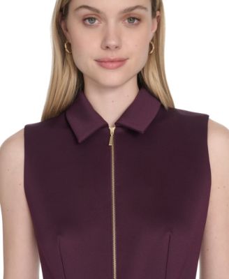 Women's Sleeveless Scuba A-Line Dress