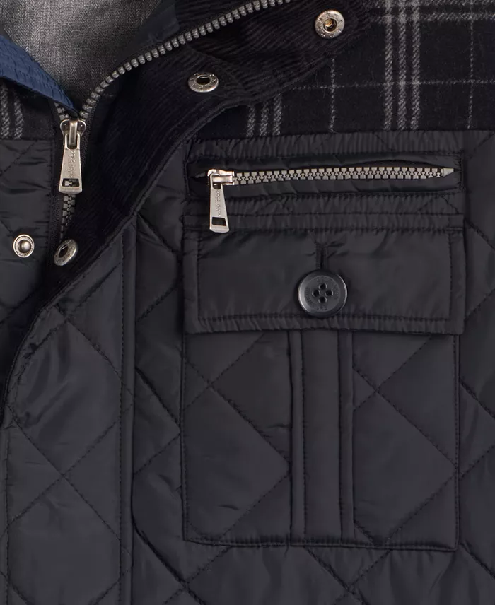 Men's Mixed Media Quilted Jacket - thumbnail 9