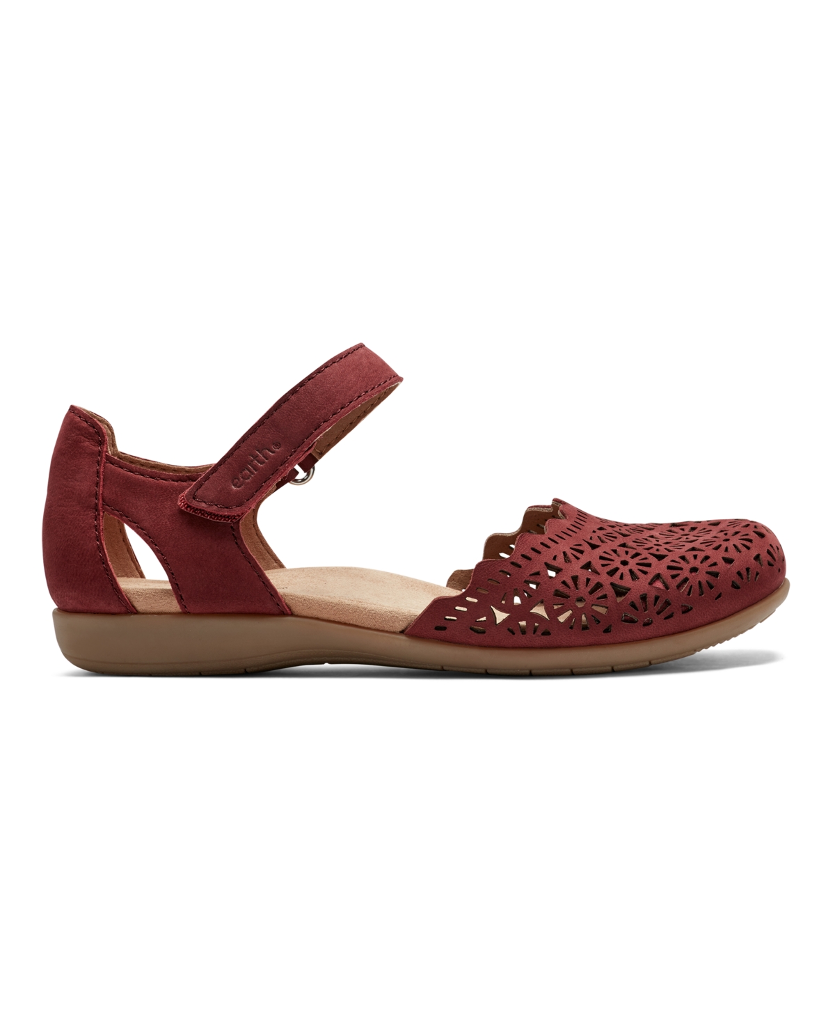 Earth Women's Bronnie Perforated Two-piece Flat Sandals In Red