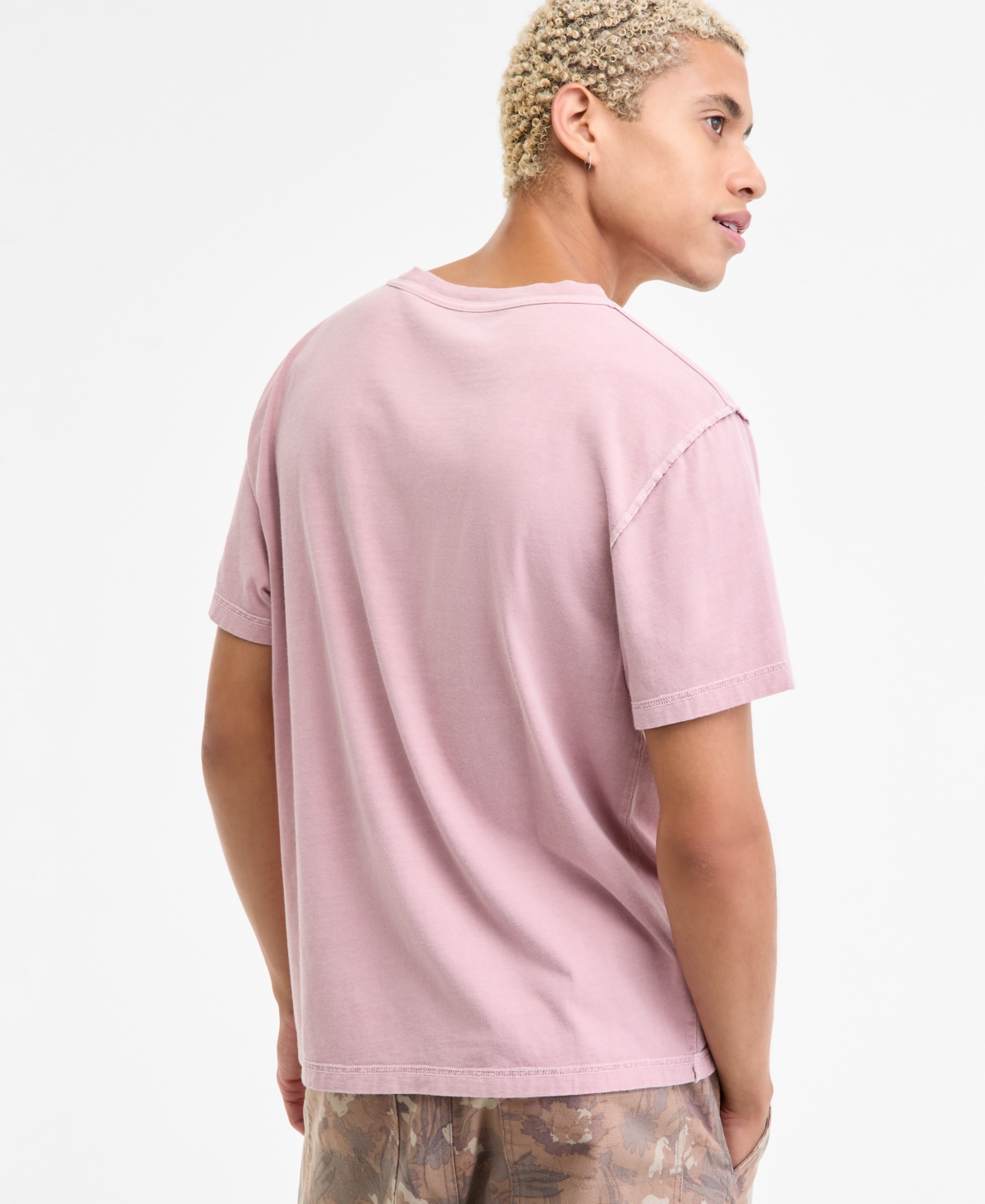 Sun + Stone Men's Inside Out Regular-fit T-shirt, Exclusively At Macy's In Pink