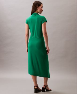 Women's Wrap Front Midi Dress