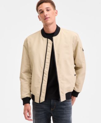Men's Baken2435 Slim-Fit Satin Bomber Jacket