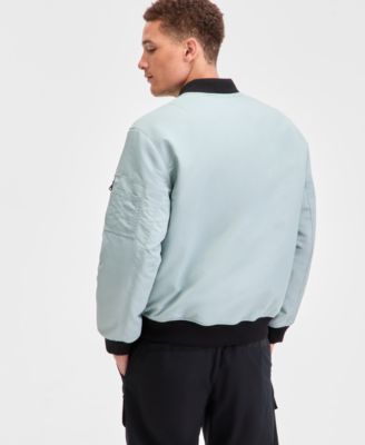 Men's Baken2435 Slim-Fit Satin Bomber Jacket