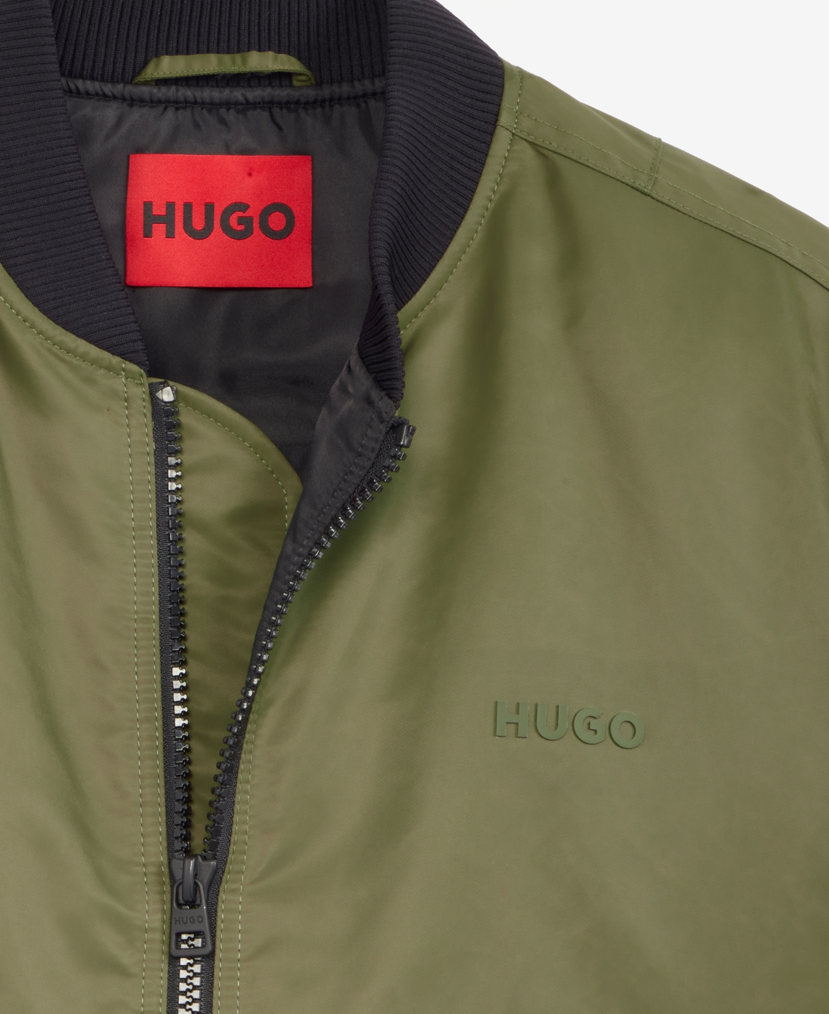 Hugo Boss Hugo By  Men's Baken2435 Slim-fit Satin Bomber Jacket In Black