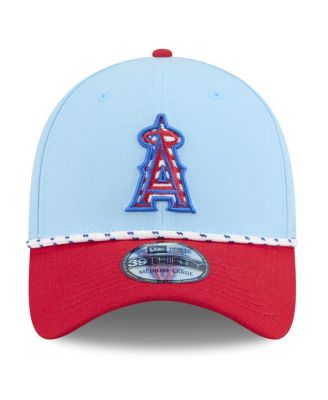 Men's Light Blue/Red Los Angeles Angels 2025 Fourth of July 39THIRTY Flex Hat