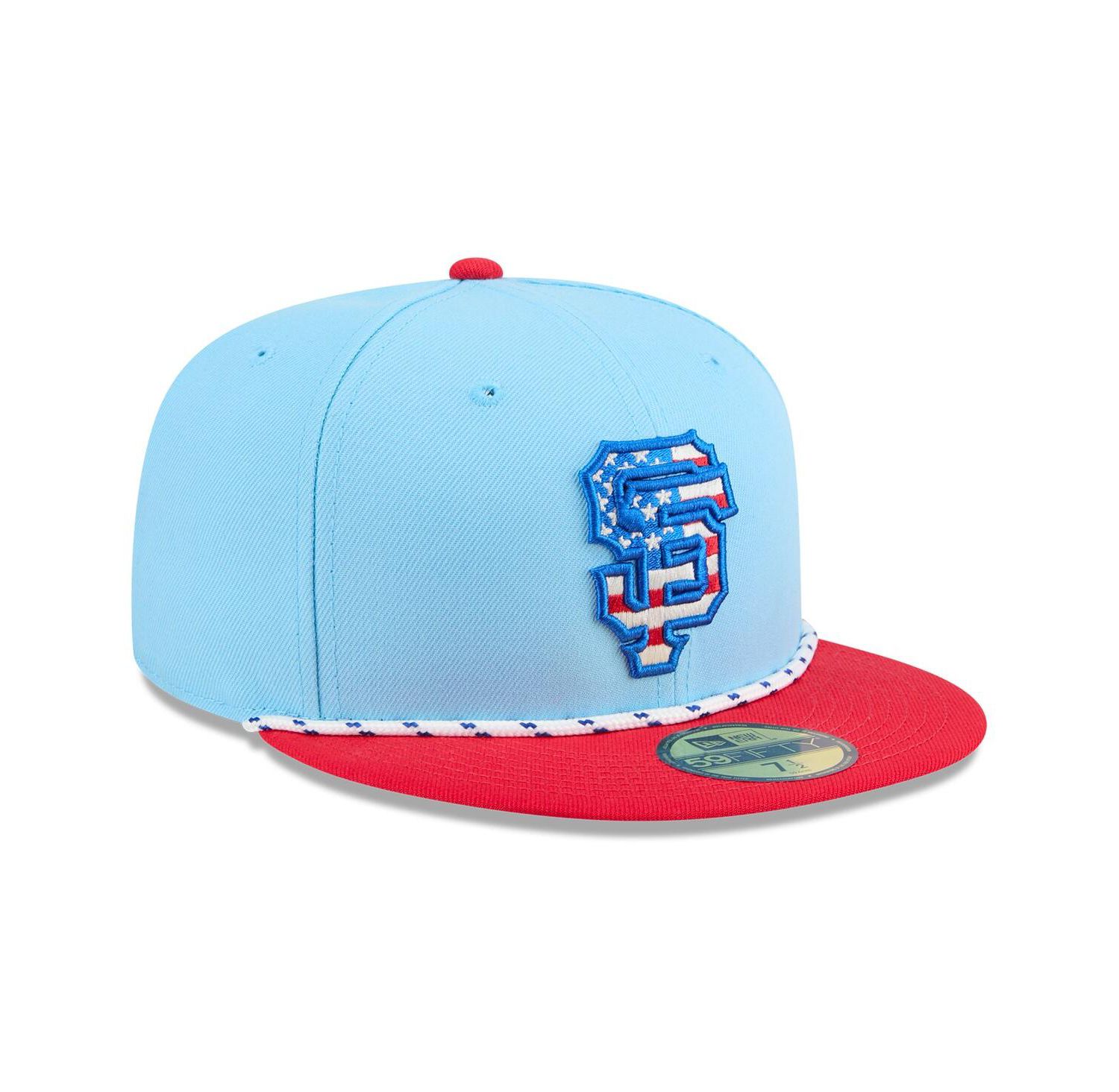 Men's Light Blue/Red San Francisco Giants 2025 Fourth of July 59FIFTY Fitted Hat