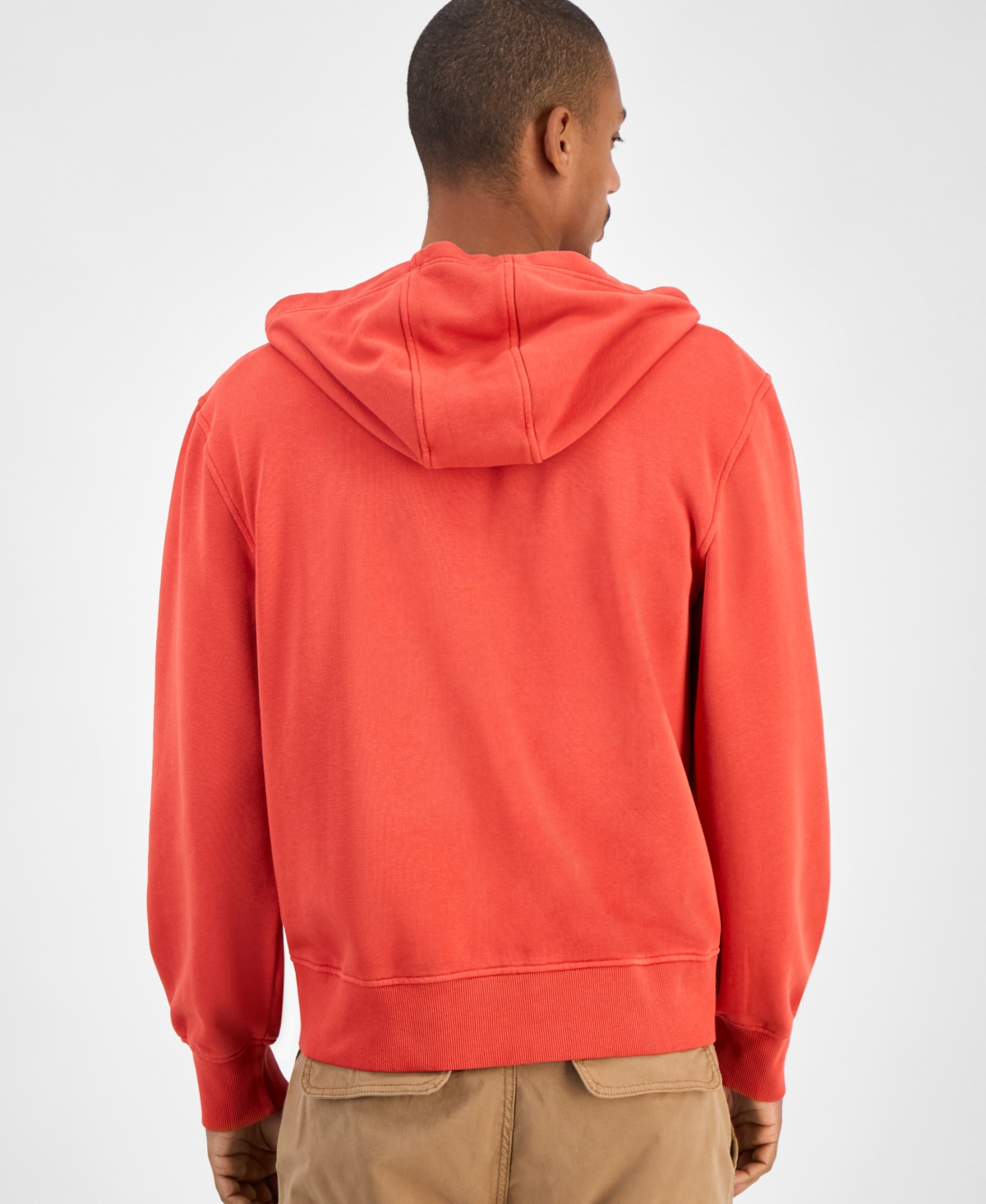 Sun + Stone Men's Graphic Zip Hoodie, Macy's Exclusive In Orange