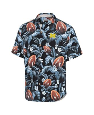 Men's Navy Michigan Wolverines Veracruz Cay First Down Blooms Button-Up Shirt