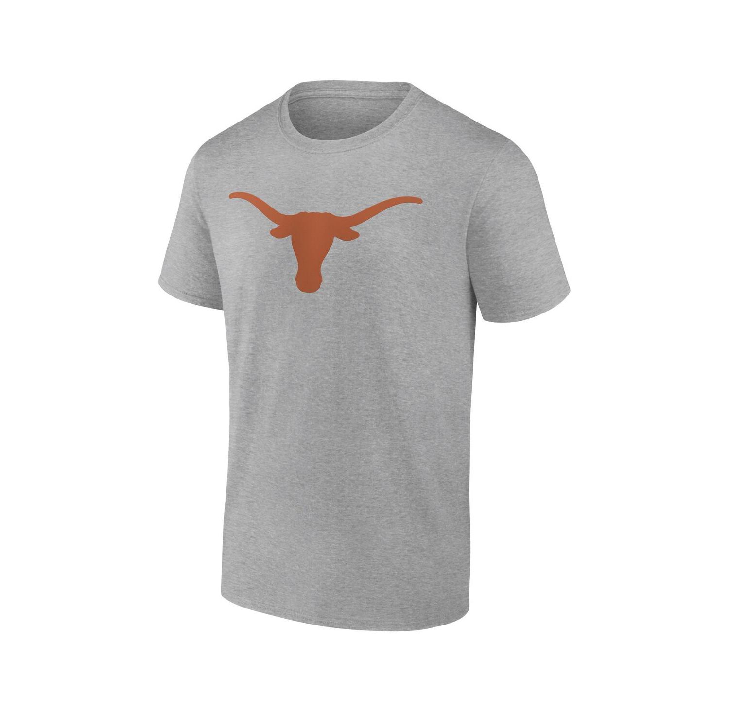 Men's Heather Gray Texas Longhorns Primary Logo T-Shirt