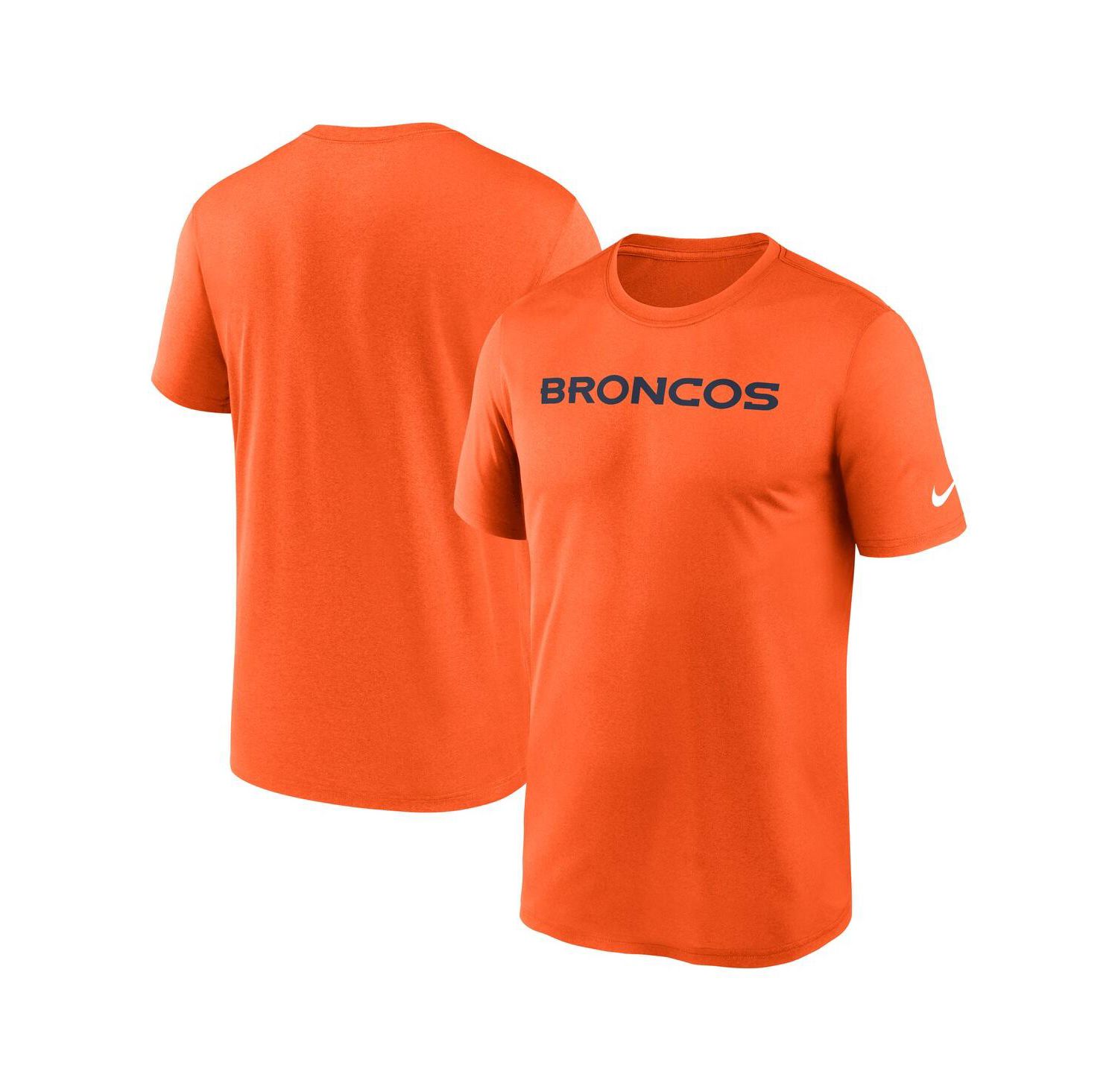 Men's Orange Denver Broncos Primetime Legend Wordmark Performance T-Shirt