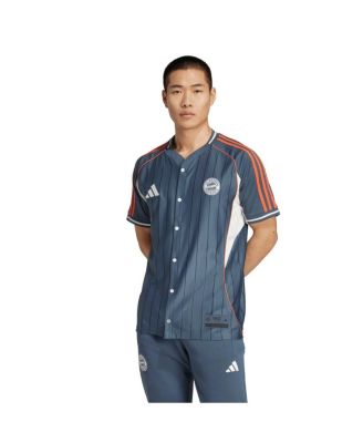 adidas - Men's Gray Bayern Munich US Pack Full-Button Baseball Jersey