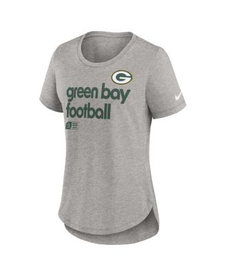 Women's Heather Gray Green Bay Packers Team Shout-Out Tri-Blend T-Shirt