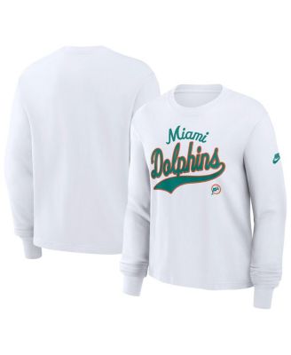Nike - Women's White Miami Dolphins Essential Long Sleeve Boxy T-Shirt