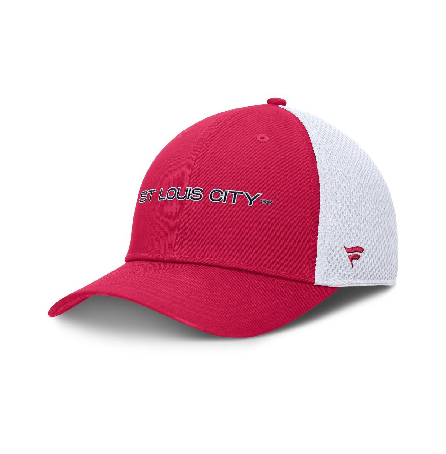 Мужская кепка Fanatics Red St. Louis City SC Rocket Flex Hat — фото 1