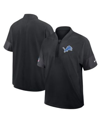 Nike - Men's Black Detroit Lions Sideline Short Sleeve Quarter-Zip Performance Coach Jacket