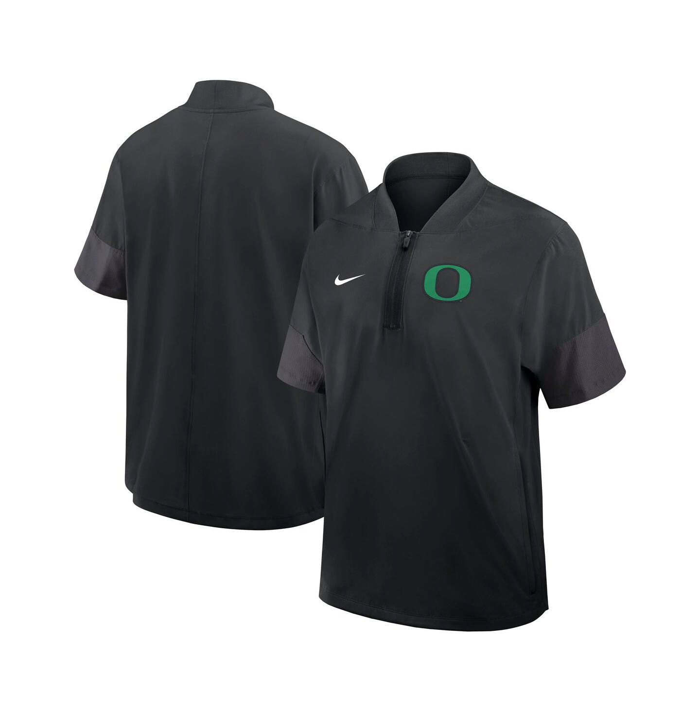 Мужская куртка Nike Black Oregon Ducks 2025 Sideline Coaches Lightweight Short Sleeve — фото 1