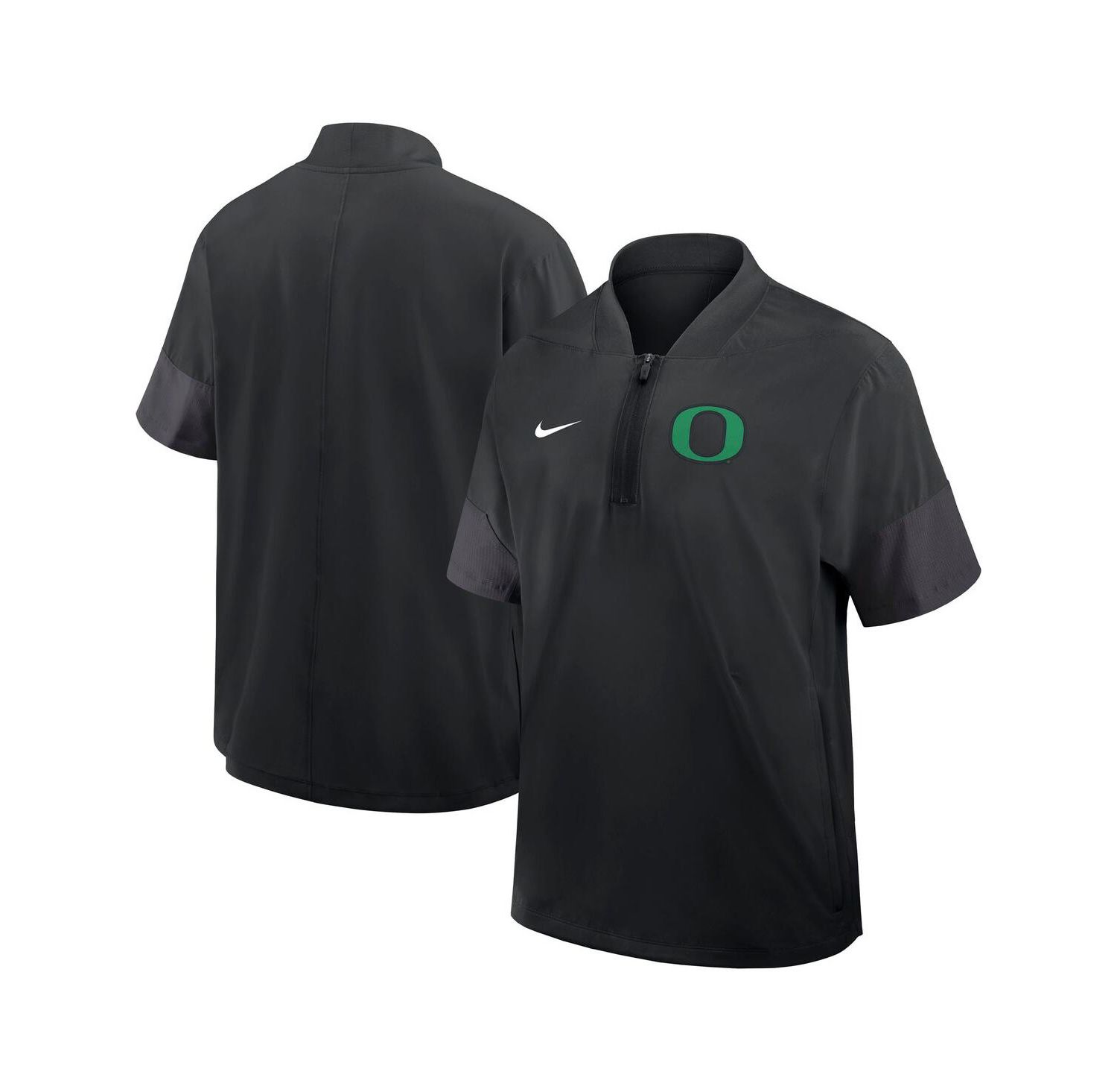 Men's Black Oregon Ducks 2025 Sideline Coaches Lightweight Short Sleeve Jacket
