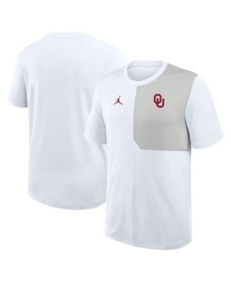 Jordan - Men's White Oklahoma Sooners 2025 Sideline UV Performance Coach T-Shirt