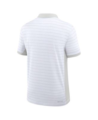 Men's White North Carolina Tar Heels 2025 Early Season Coaches Sideline Victory Stripe Performance Polo Shirt