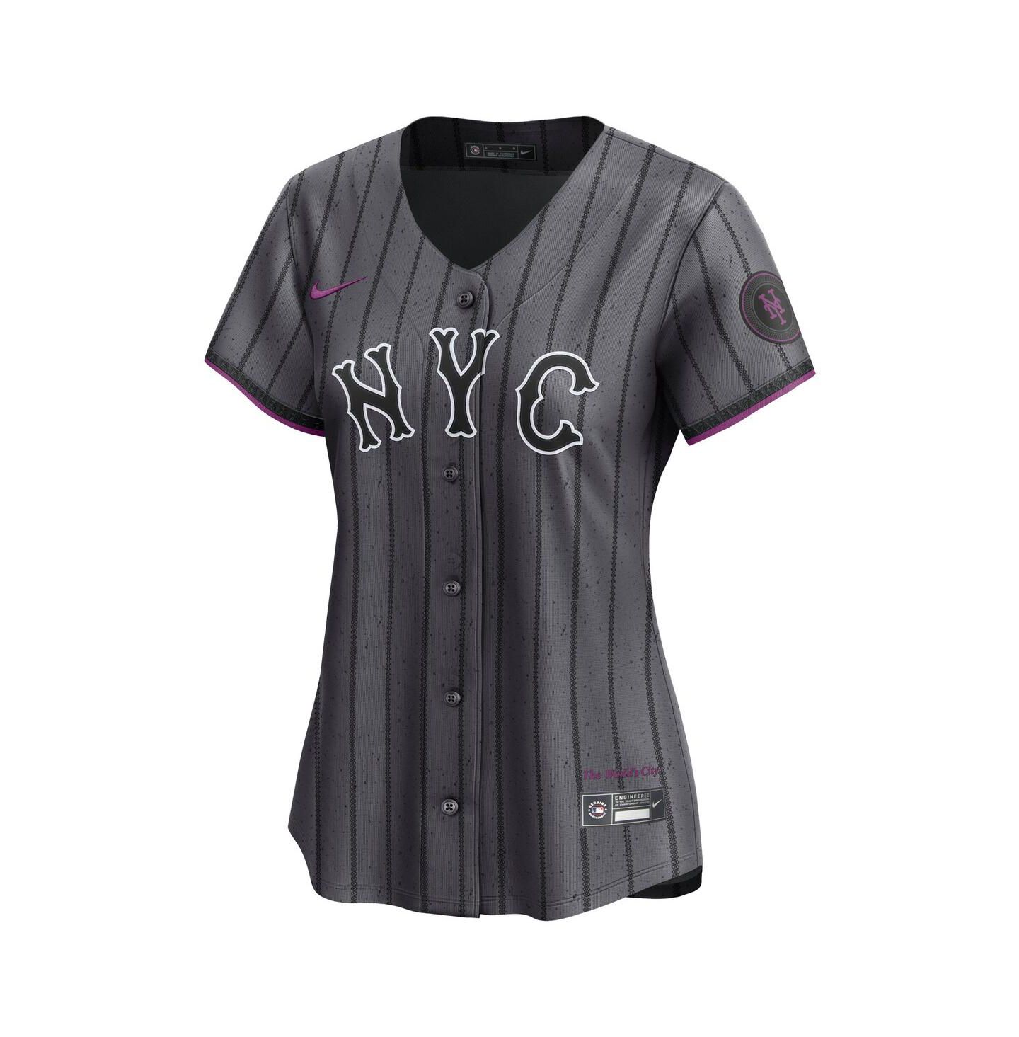 Женский топ Nike Francisco Lindor Gray New York Mets City Connect Limited Jersey — фото 2