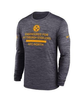 Men's Black Pittsburgh Steelers Sideline Velocity Performance Long Sleeve T-Shirt