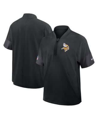 Nike - Men's Black Minnesota Vikings Sideline Short Sleeve Quarter-Zip Performance Coach Jacket