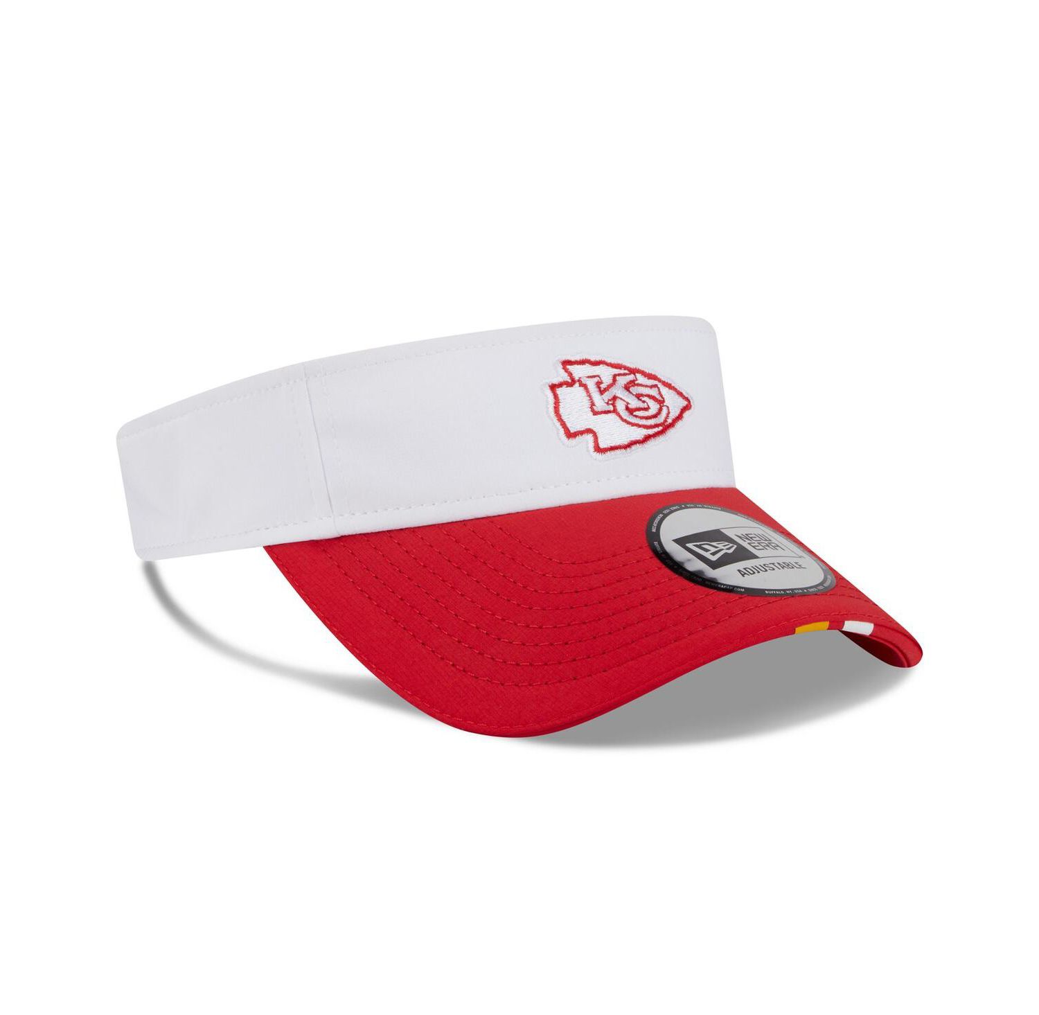 Men's White/Red Kansas City Chiefs 2025 NFL Training Camp Adjustable Visor Hat