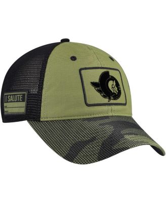 Fanatics - Men's Olive Ottawa Senators Military Appreciation Trucker Adjustable Hat
