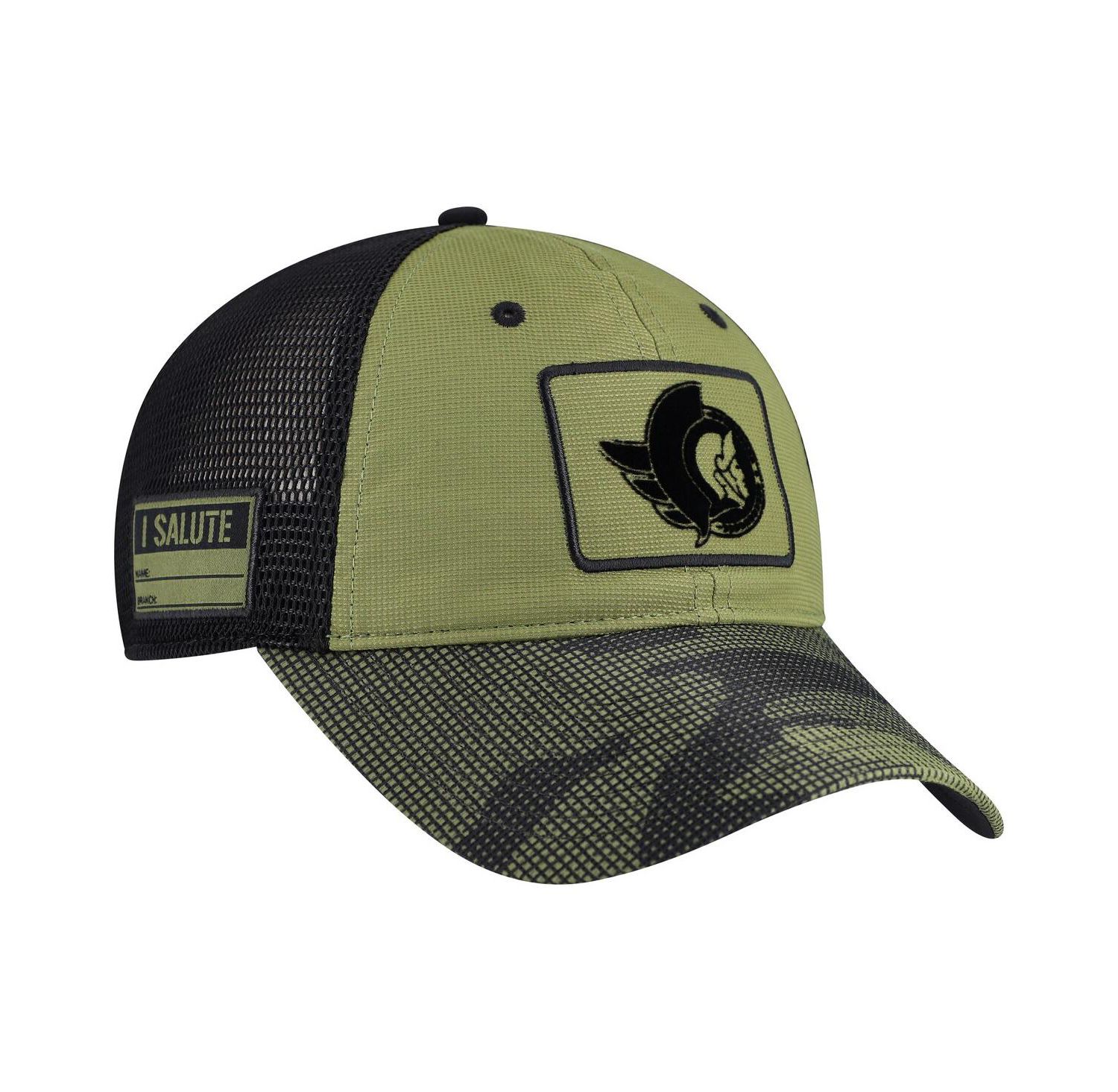 Men's Olive Ottawa Senators Military Appreciation Trucker Adjustable Hat